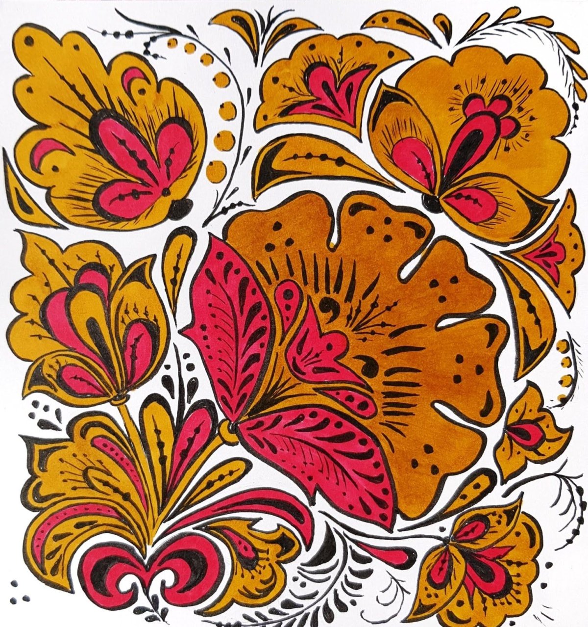 Хохлома Рябинка Калинка