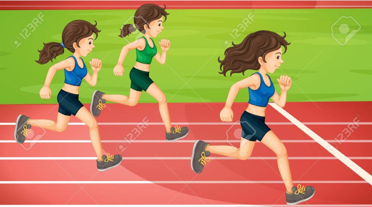 Рисунок бегуны на стадионе