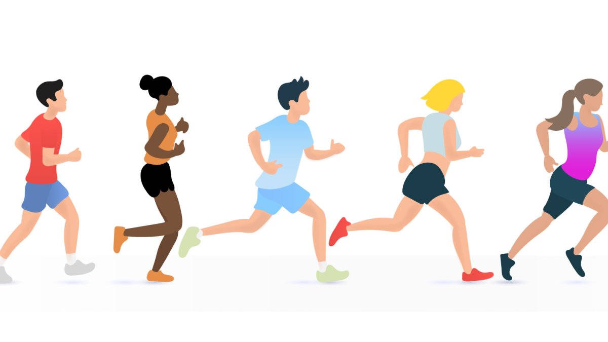 Бег на белом фоне