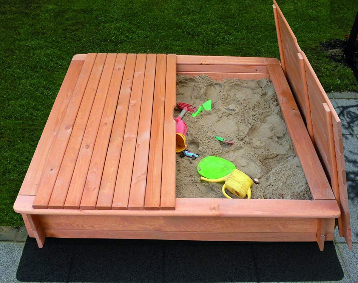 Детская песочница с крышкой для дачи