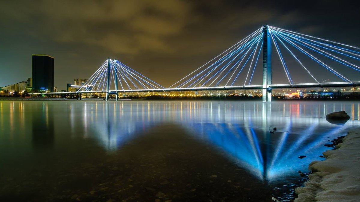 Красноярск ночной мост