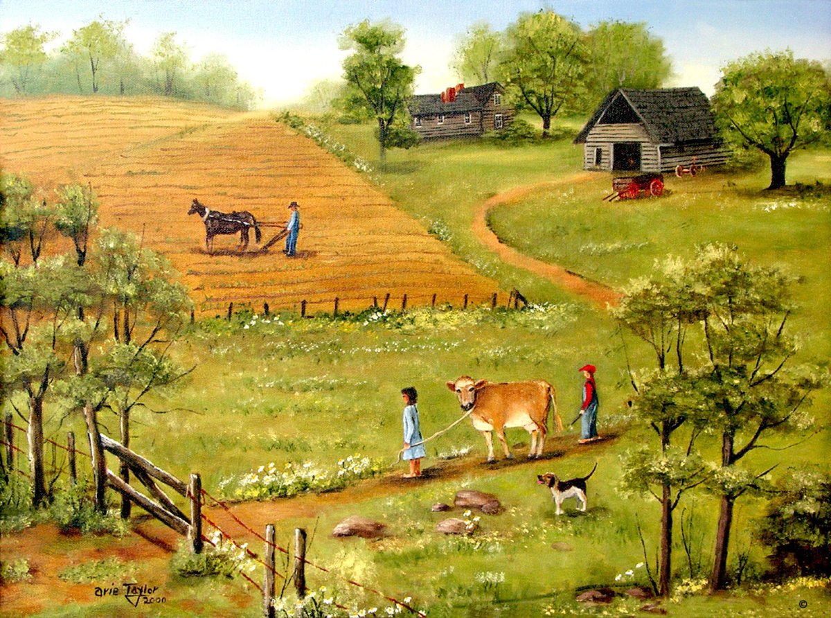 Сельский пейзаж с фермой