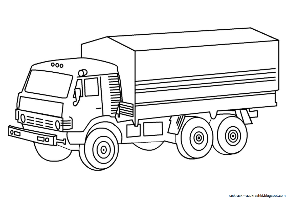 Раскраски КАМАЗ 55111 самосвал
