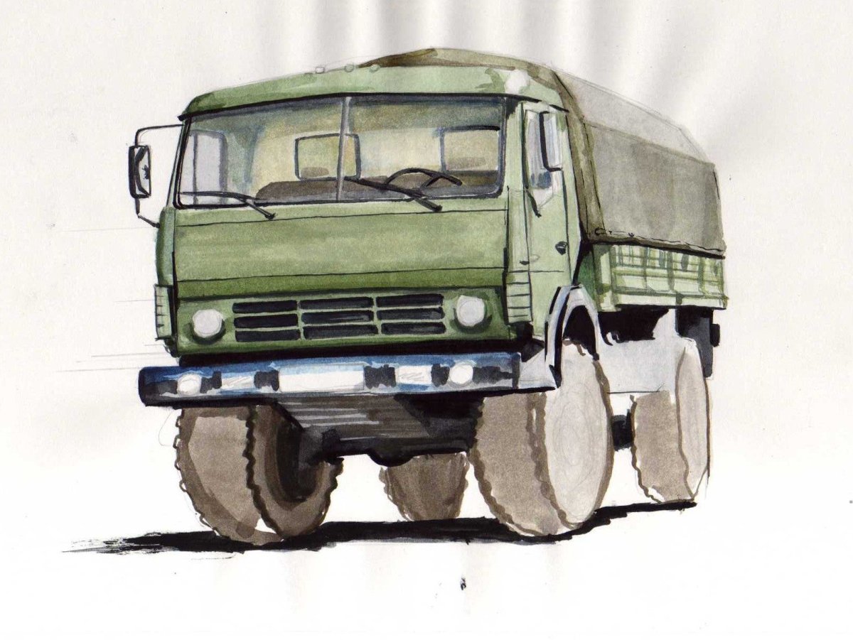 КАМАЗ спереди вектор