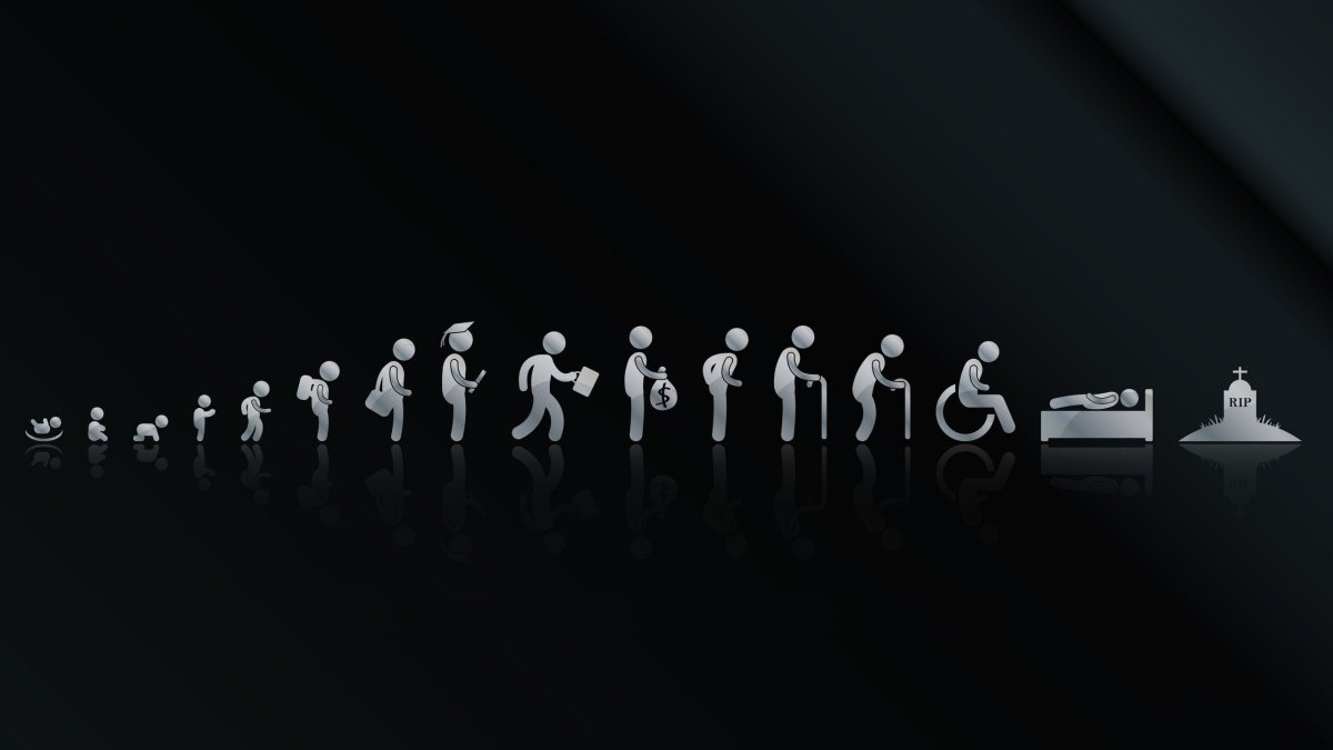 Человечек на черном фоне