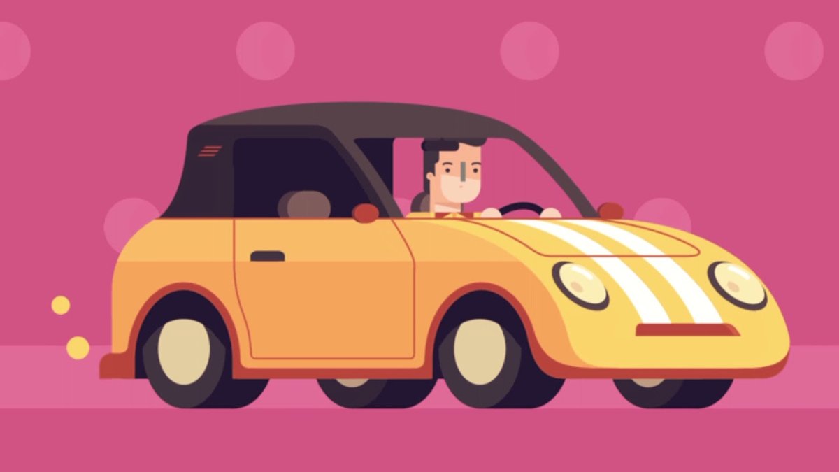 Мультяшная машина спереди