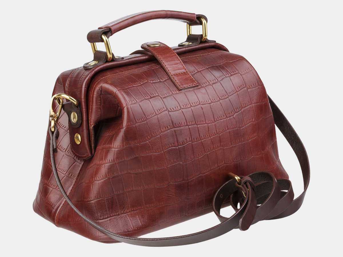 Женская кожаная сумка-саквояж "Симона"