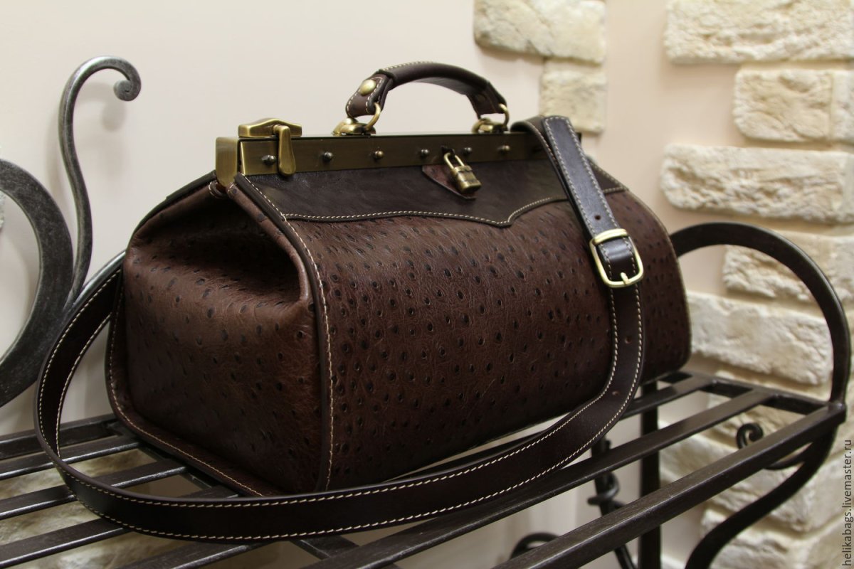 Саквояж кожаный женский