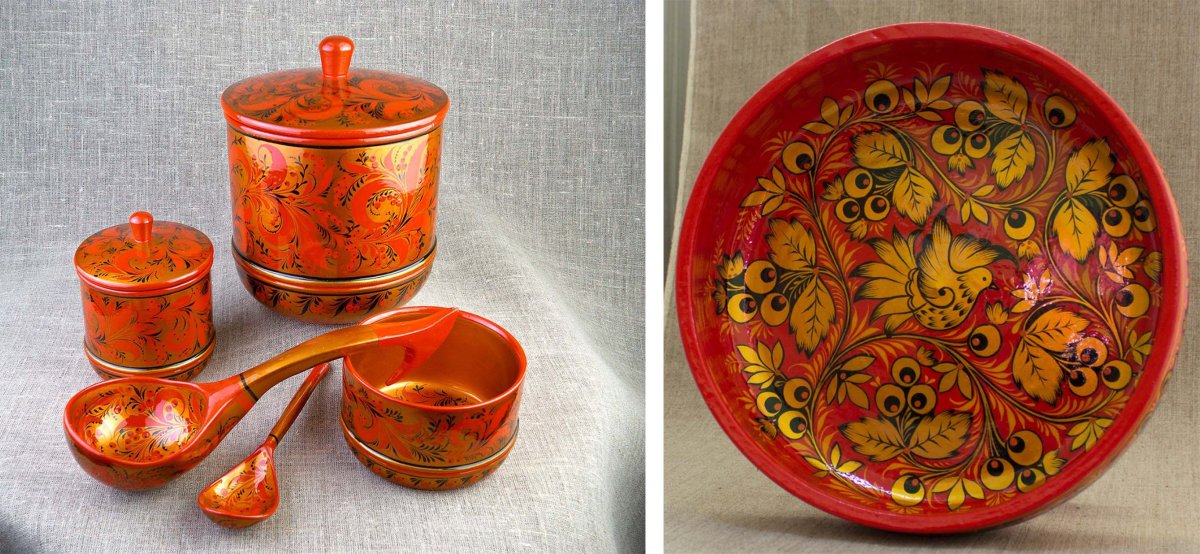 Хохломская роспись верховая роспись