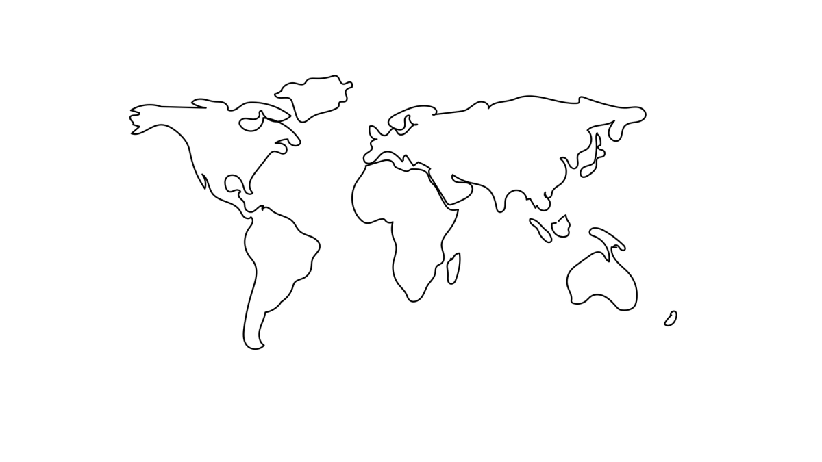 Карта мира силуэт