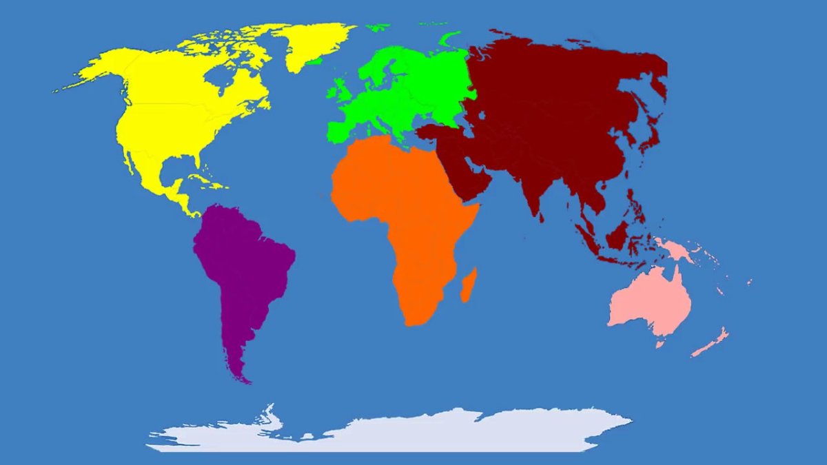 Материки на карте