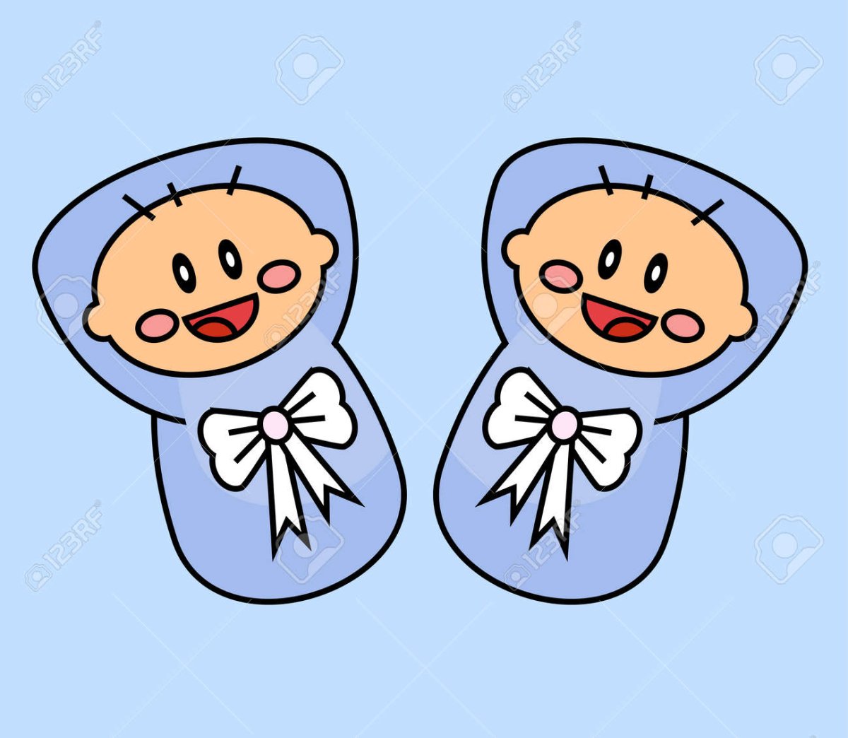 Малыши мультяшные Близнецы