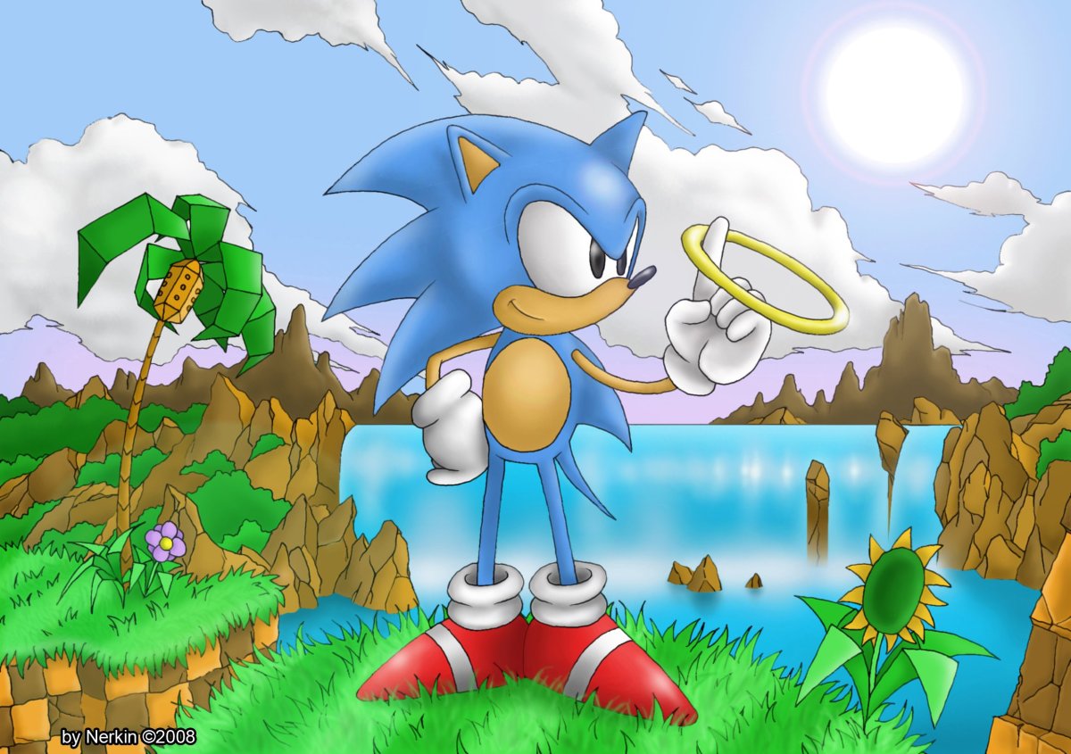 Green Hill Sonic the Hedgehog арт