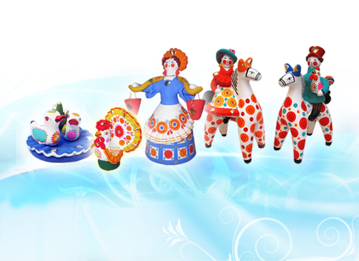 Дымковская игрушка роспись барыни