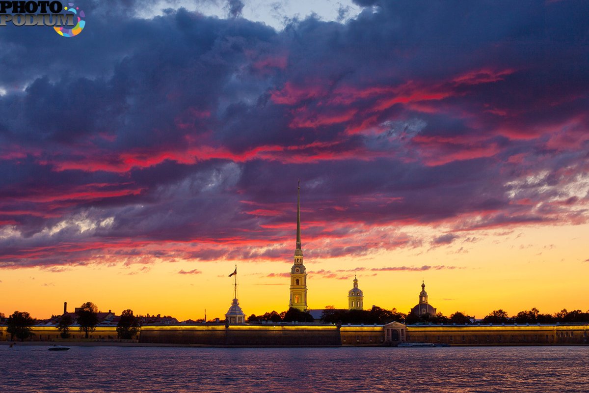 Петропавловская крепость мост закат