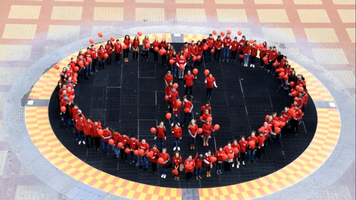 Флэшмоб на стадионе