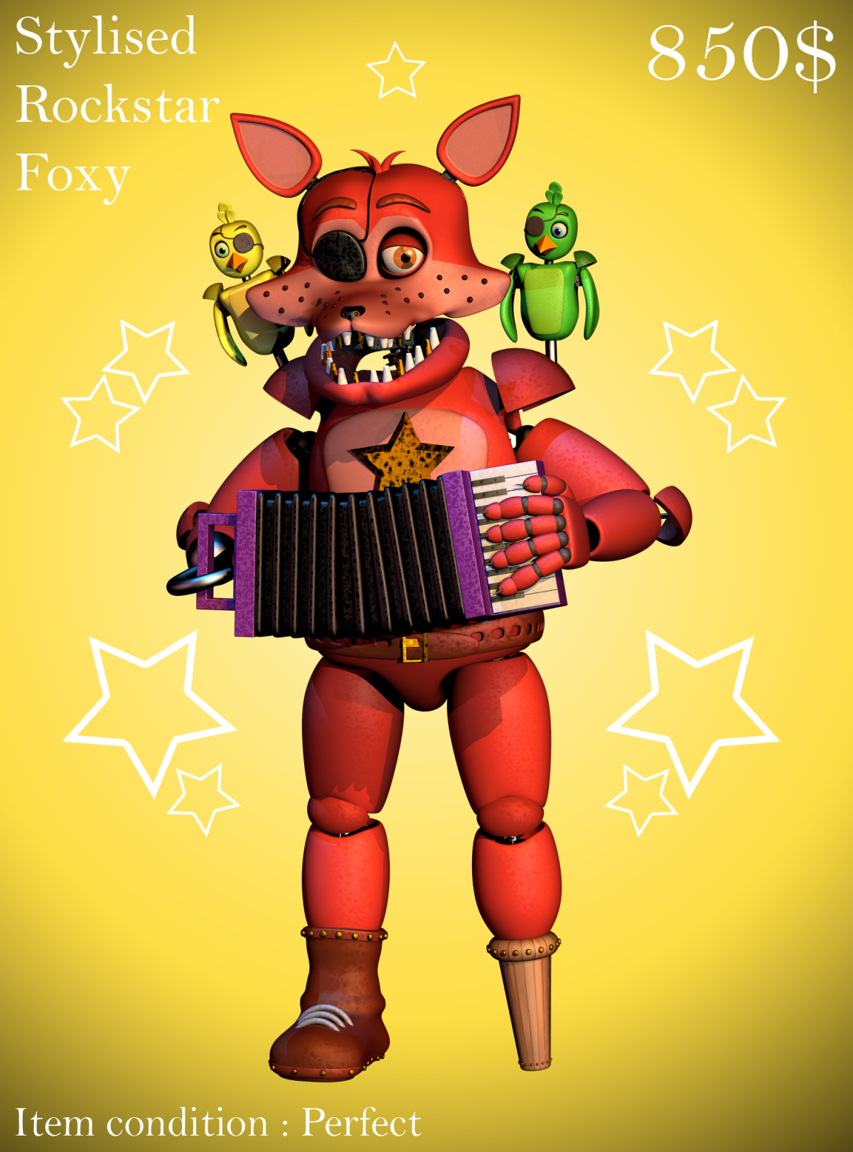 Попугай рокстар Фокси