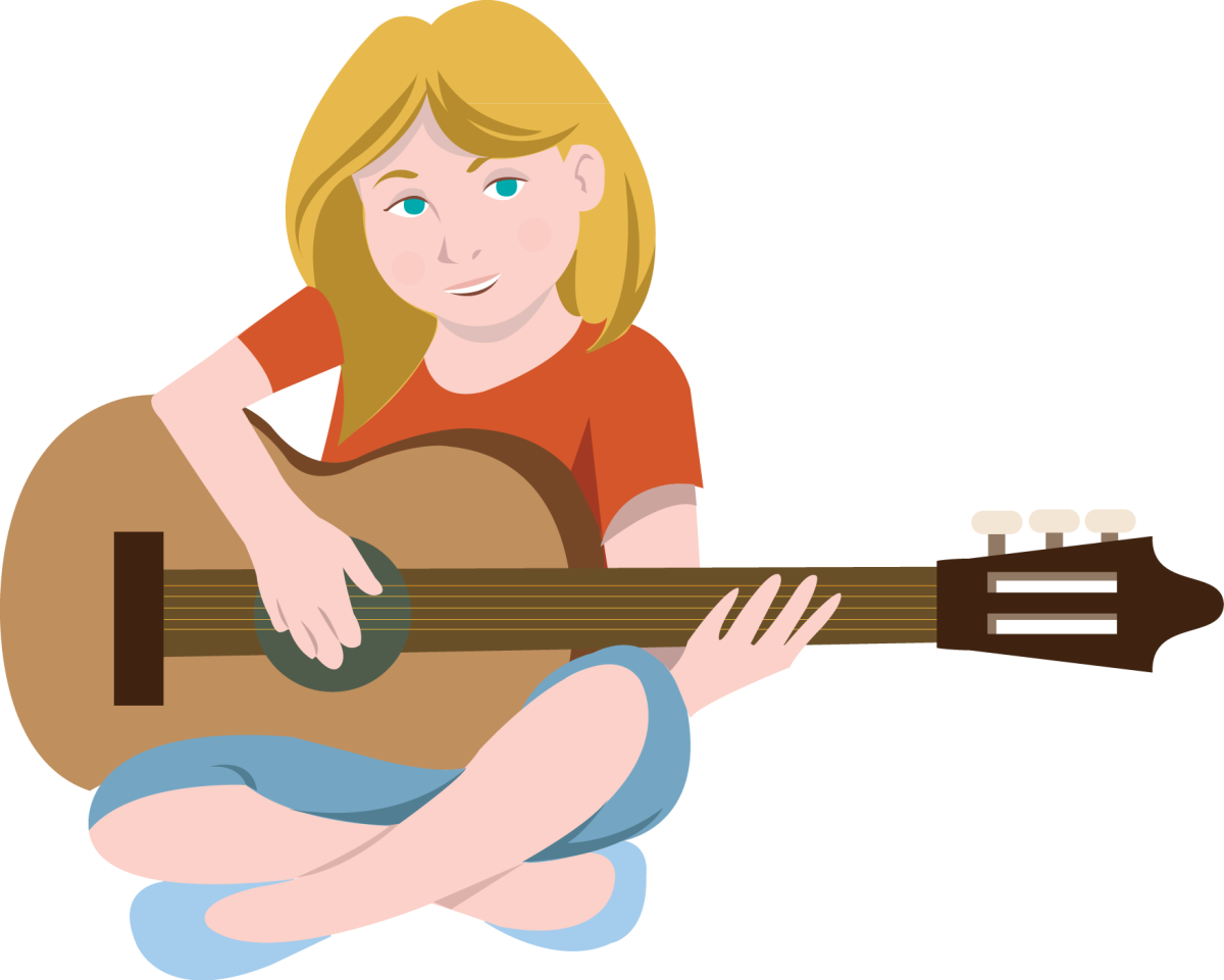 Девочка с гитарой мультяшная