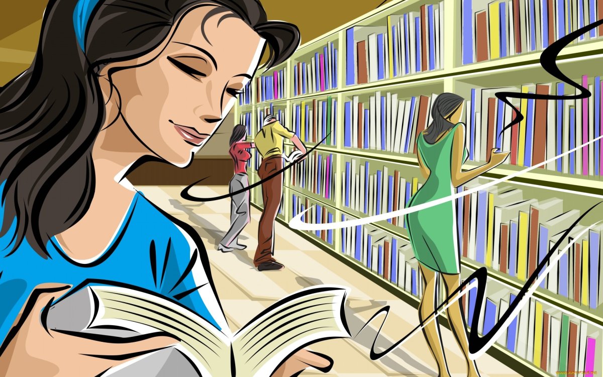 Библиотекарь в библиотеке