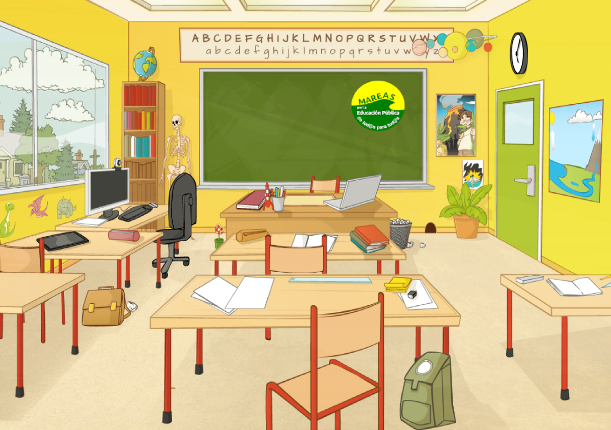 Пустой школьный класс вектор