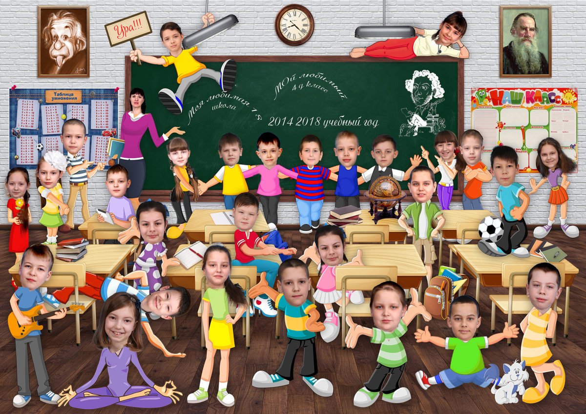 Школьная доска и парта