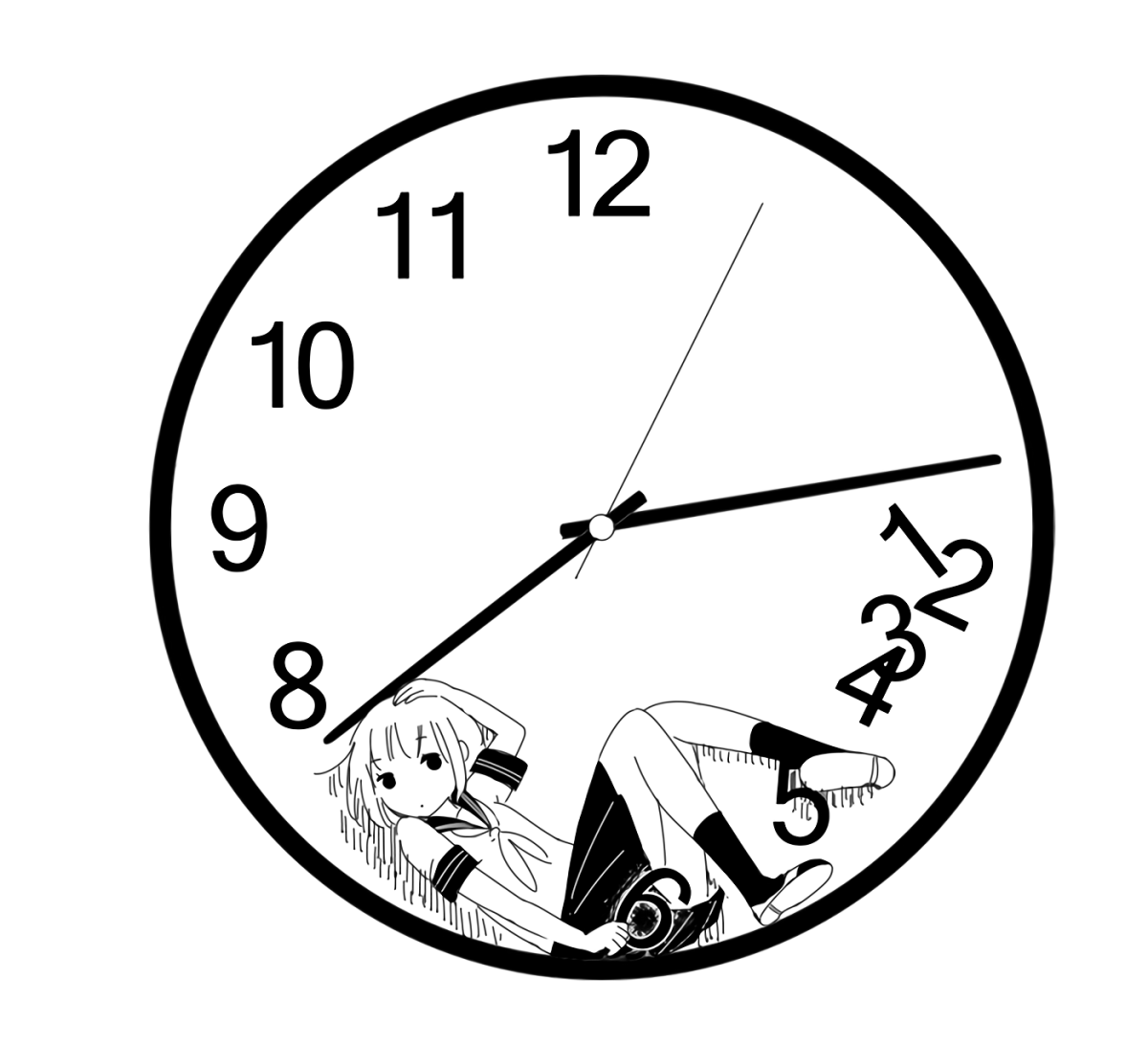 Часы рисунок аниме