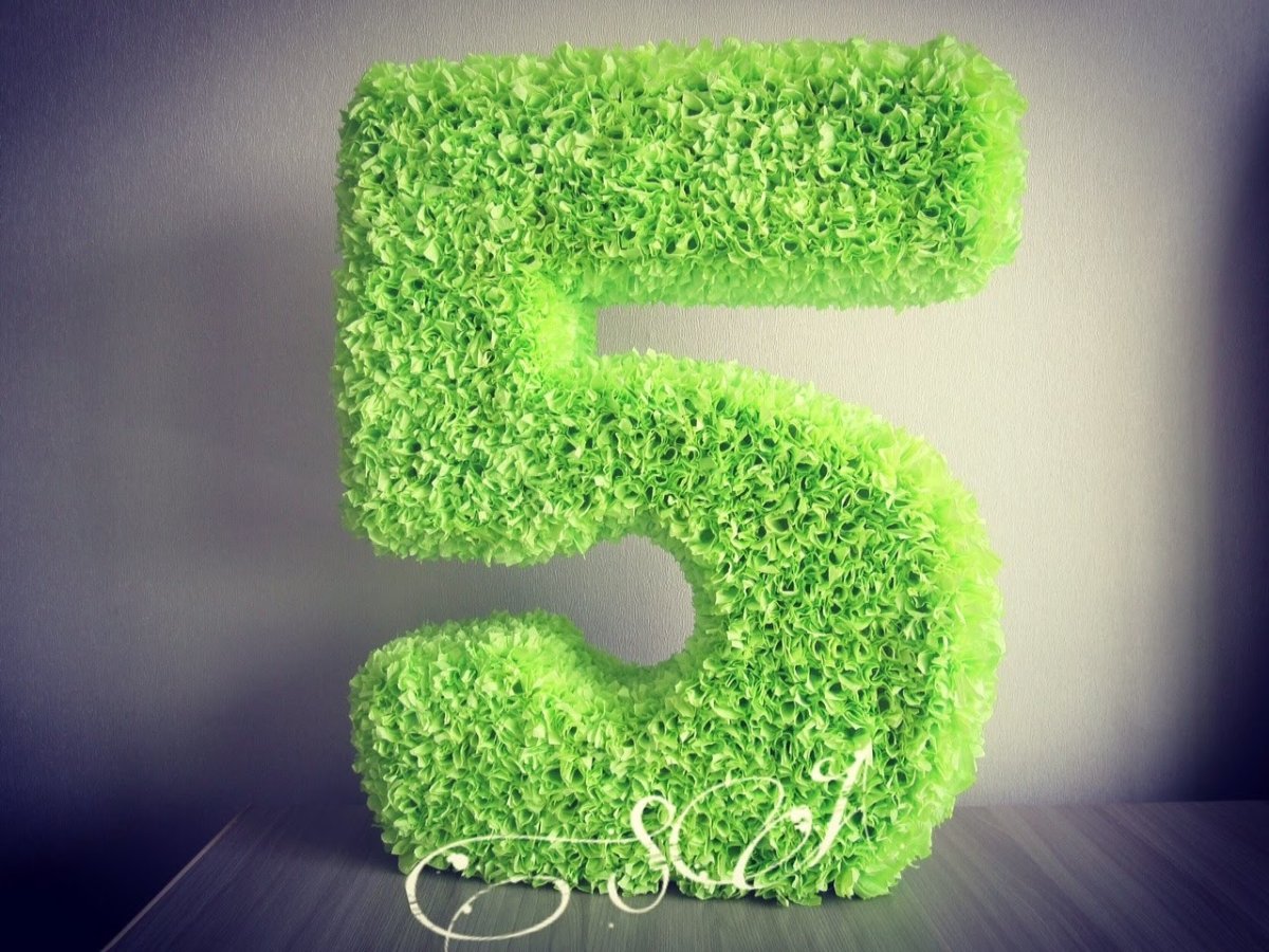 Объемная цифра 5 на день рождения