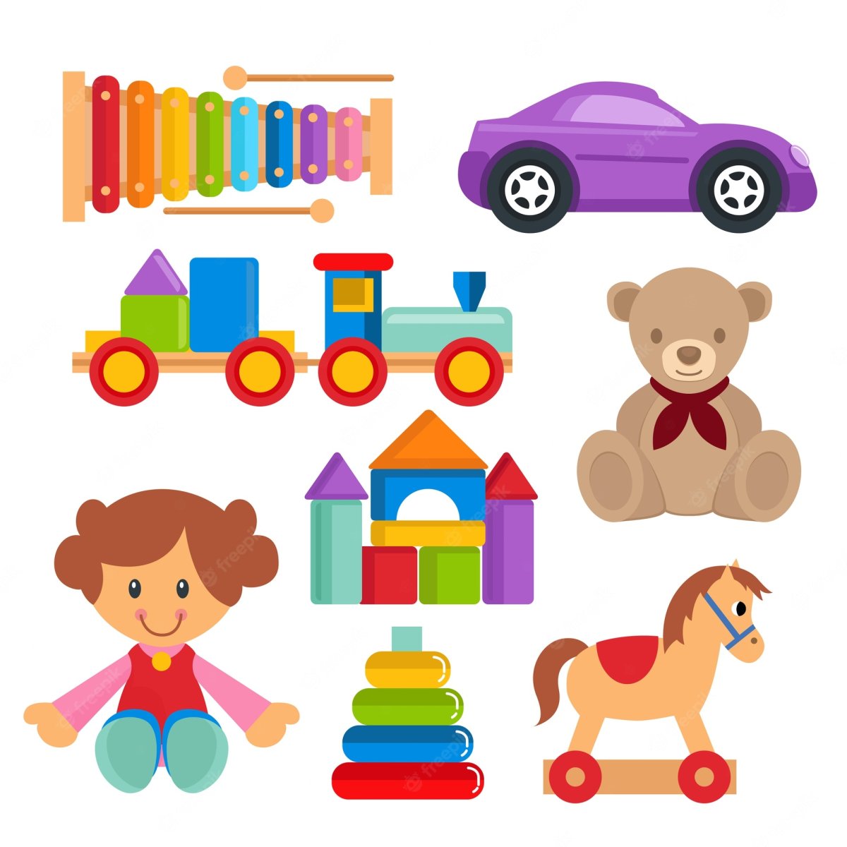 Дети с игрушками вектор