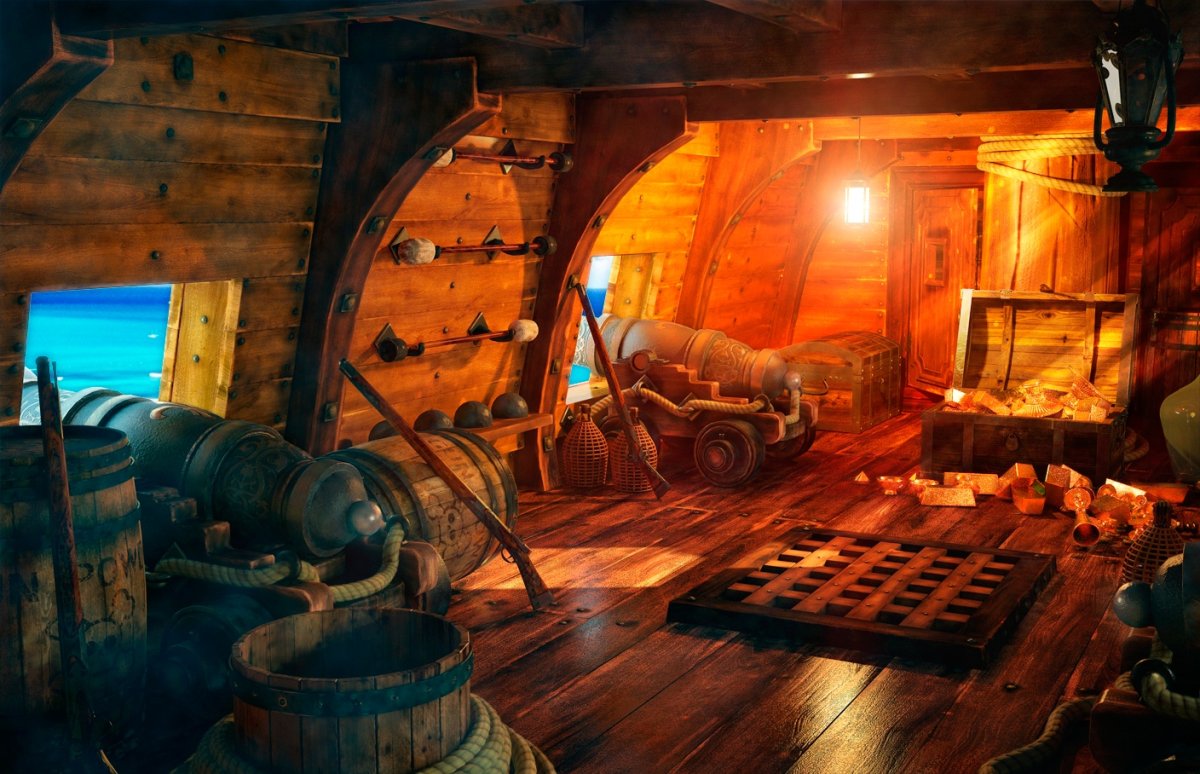 Трюм корабля пиратов