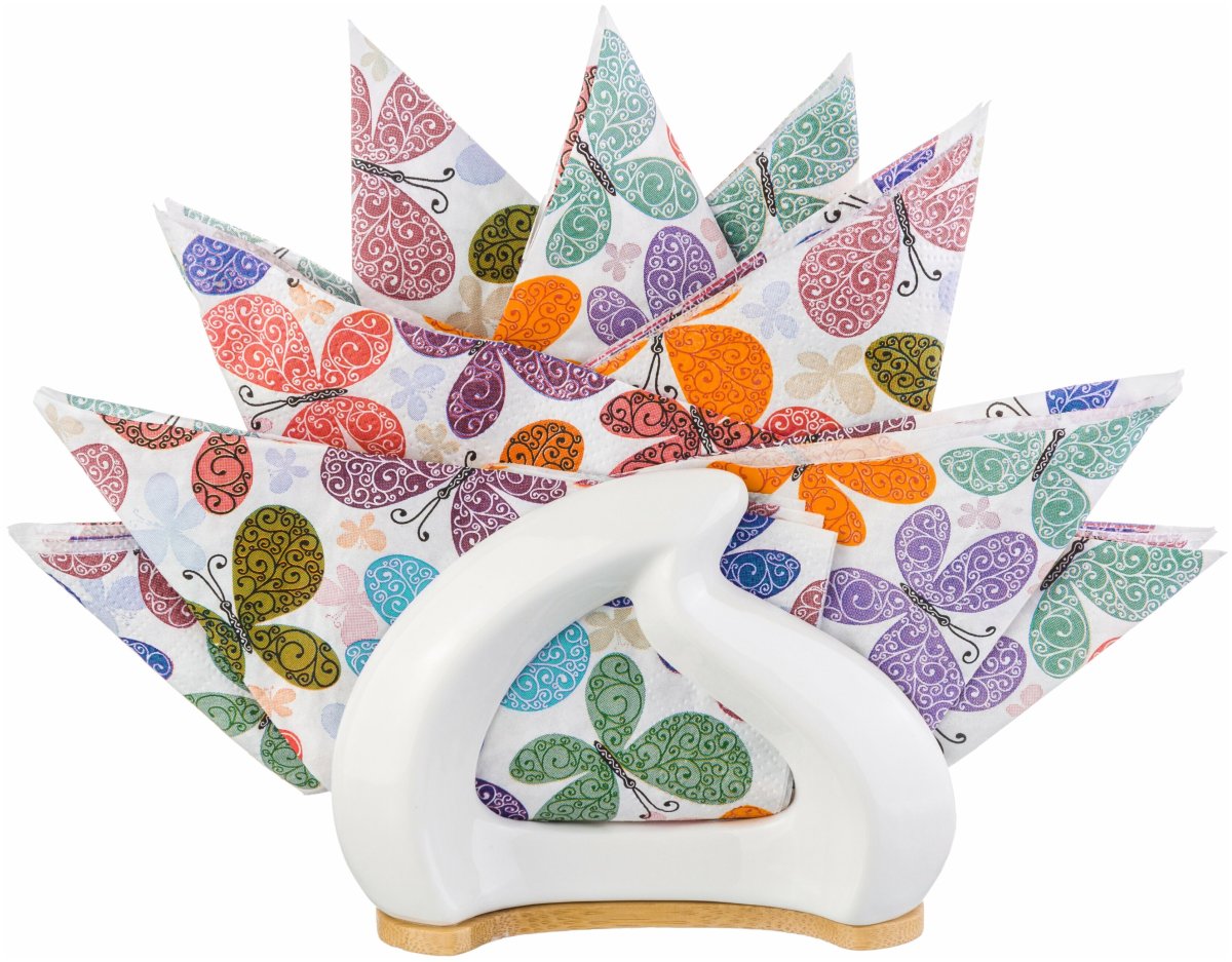 Салфетница 12,5*5*10 см "Кристалл" на дер подставке