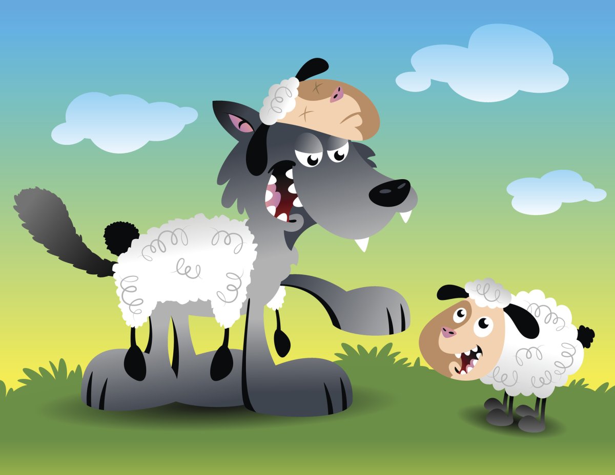 Волк в овечьей шкуре рисунок смешной