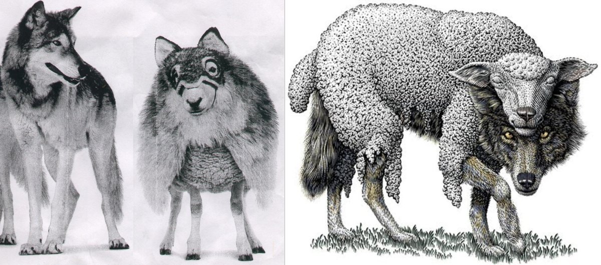 Волк в овечьей шкуре раскраска
