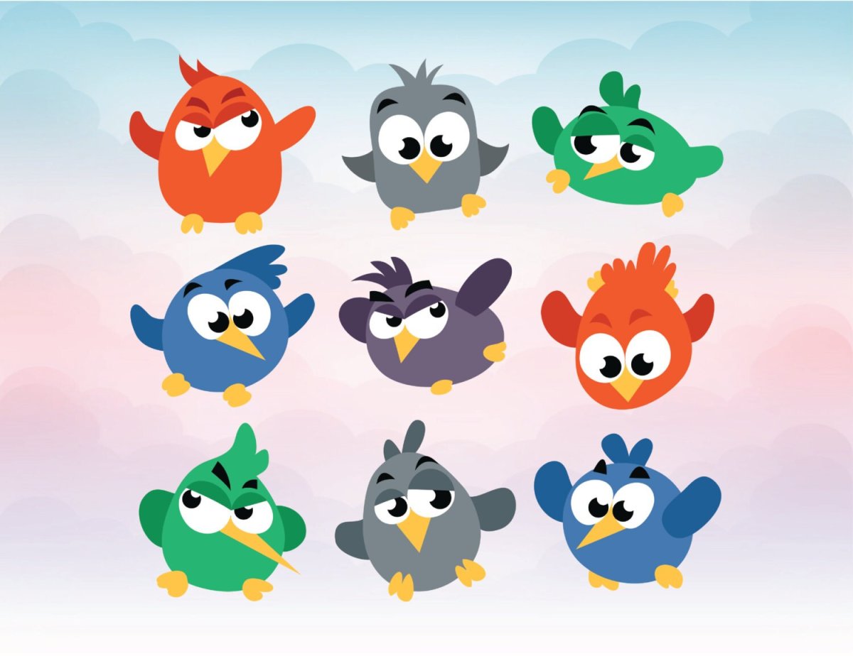 Птички для вырезания цветные