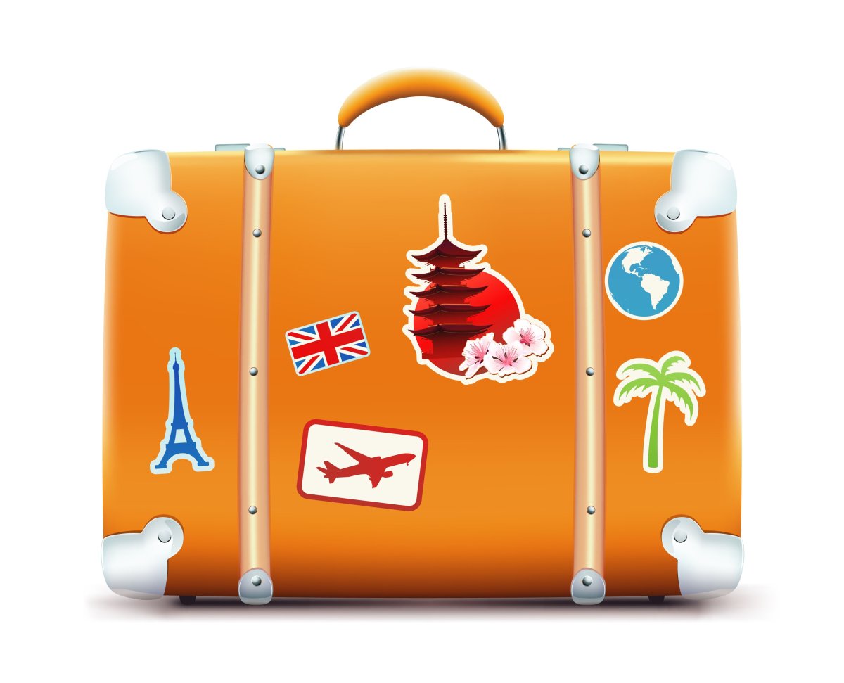 Чемодан на прозрачном фоне