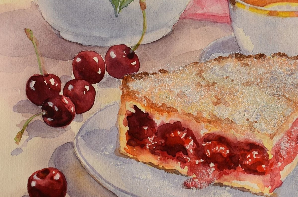 Пирог акварель