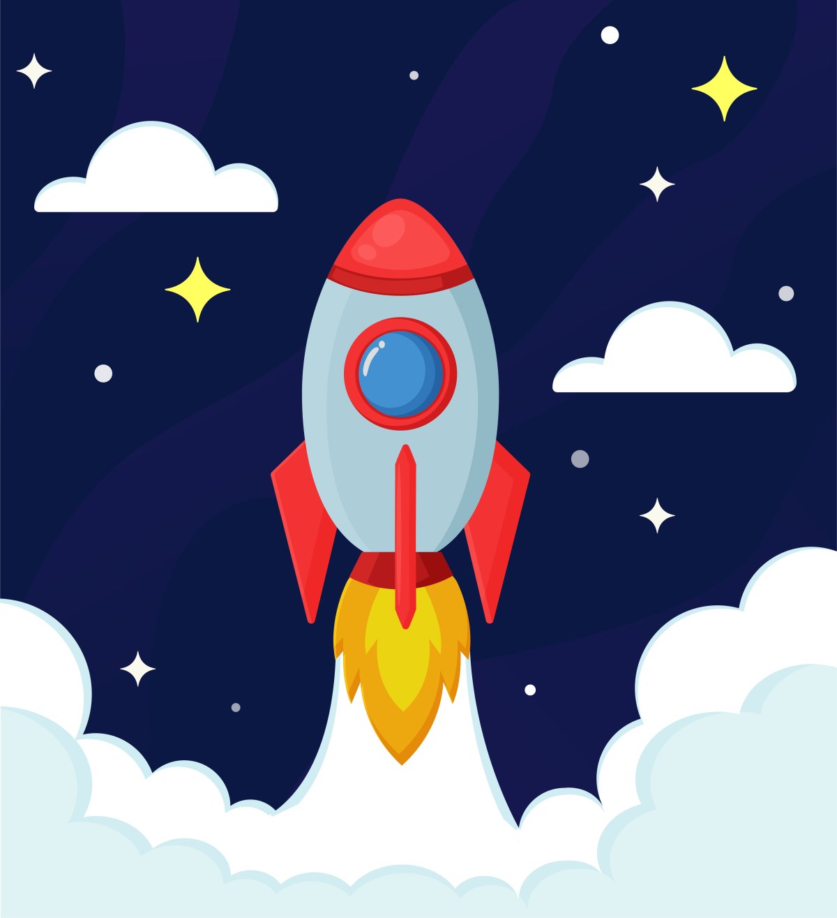 Ракета в космосе рисунок