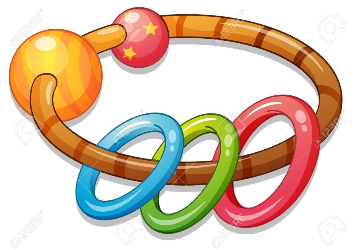 Детские игрушки погремушки на прозрачном фоне