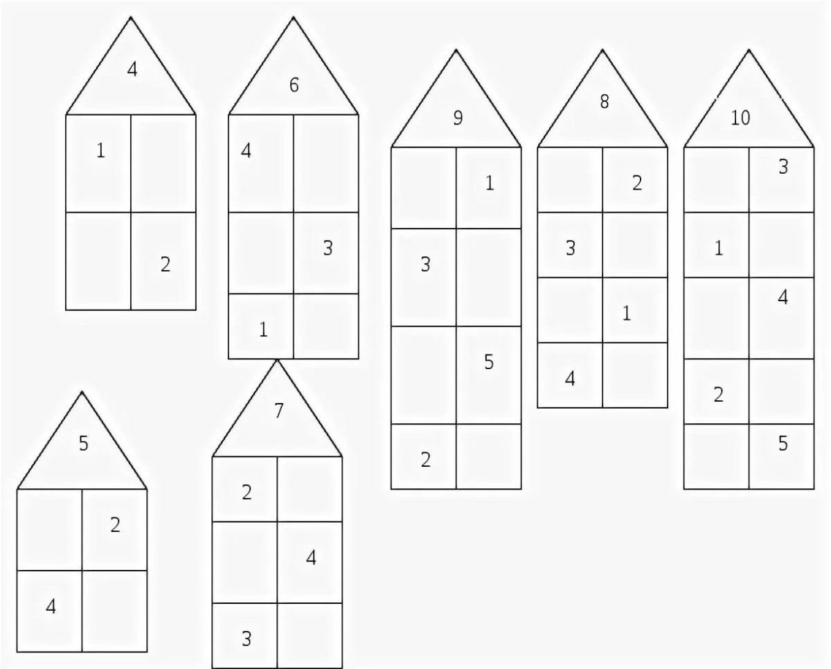 Числовые домики состав числа