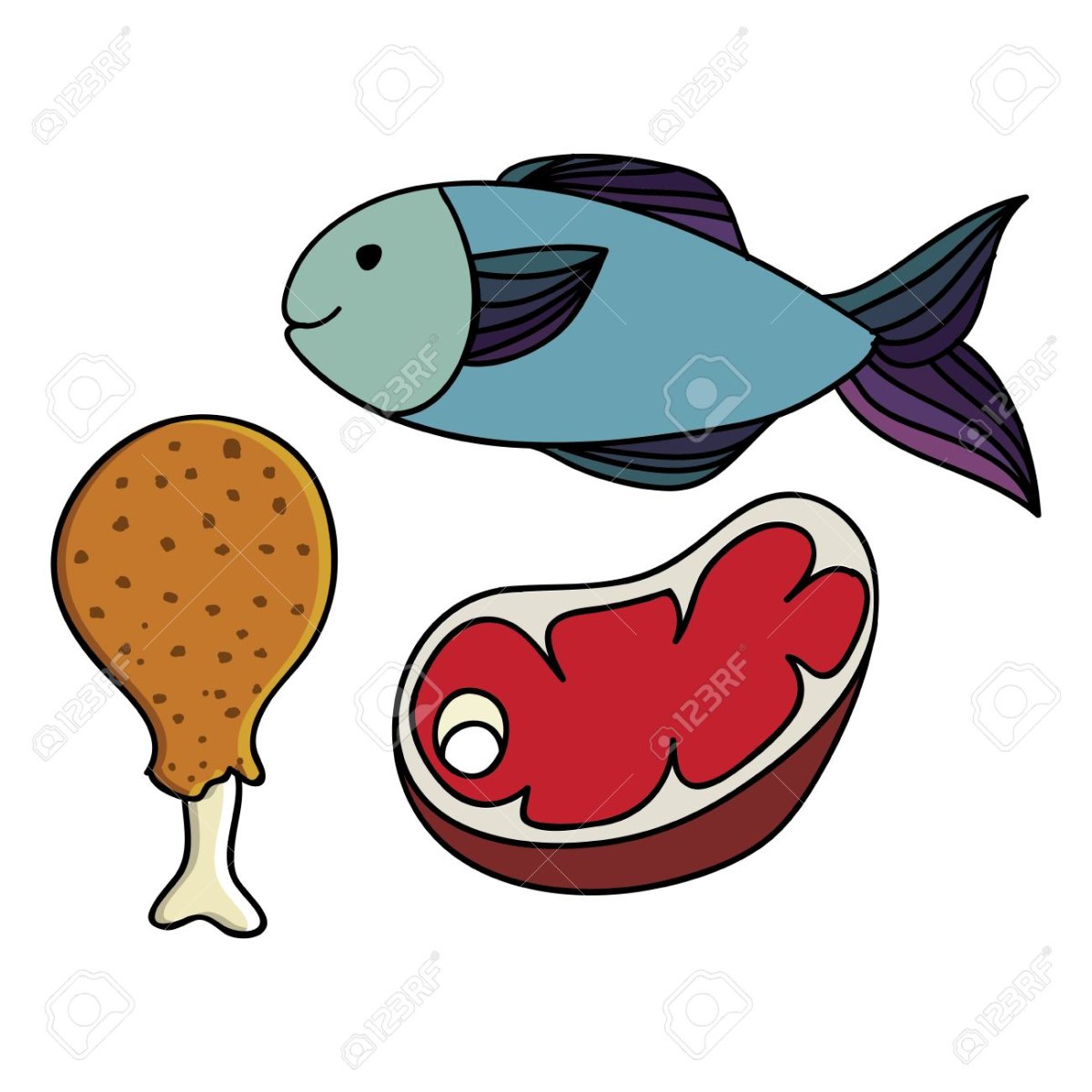 Мясо рыба рисунок