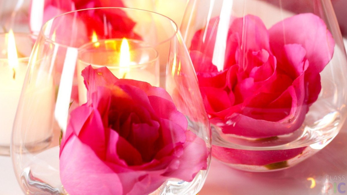 Декор цветы в бокале