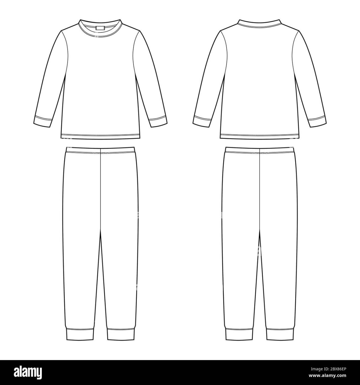 Технический эскиз пижамы