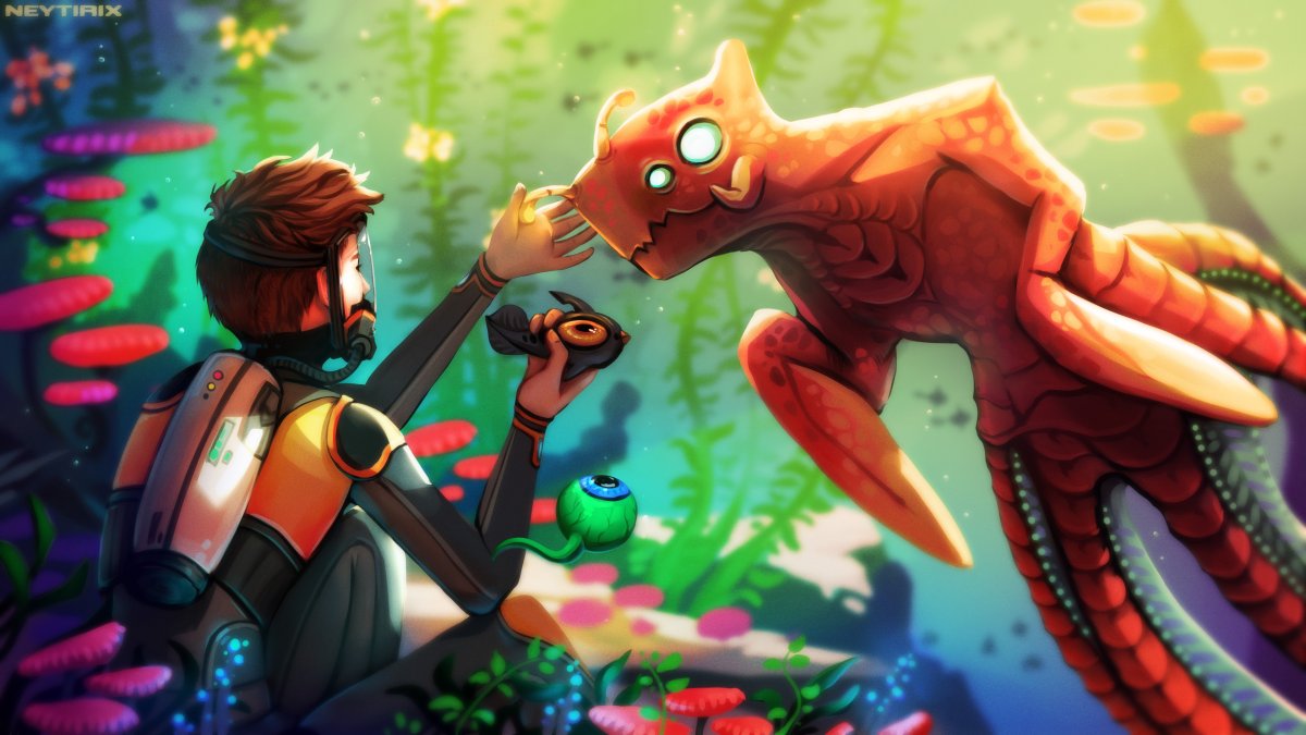 Детёныши морского императора Subnautica