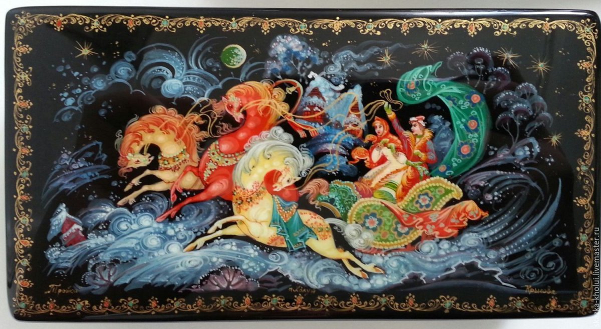 Палехская роспись тройка