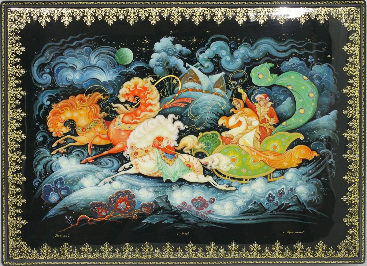 Палехская роспись тройка