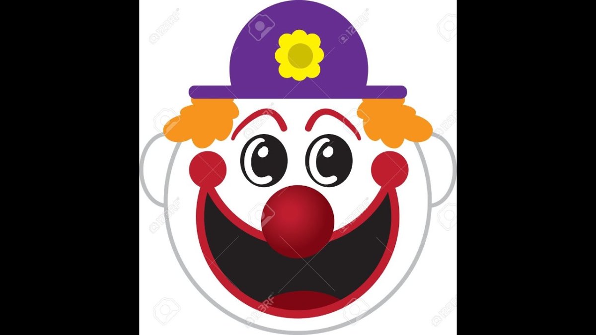 Наклейка на шар клоун лицо