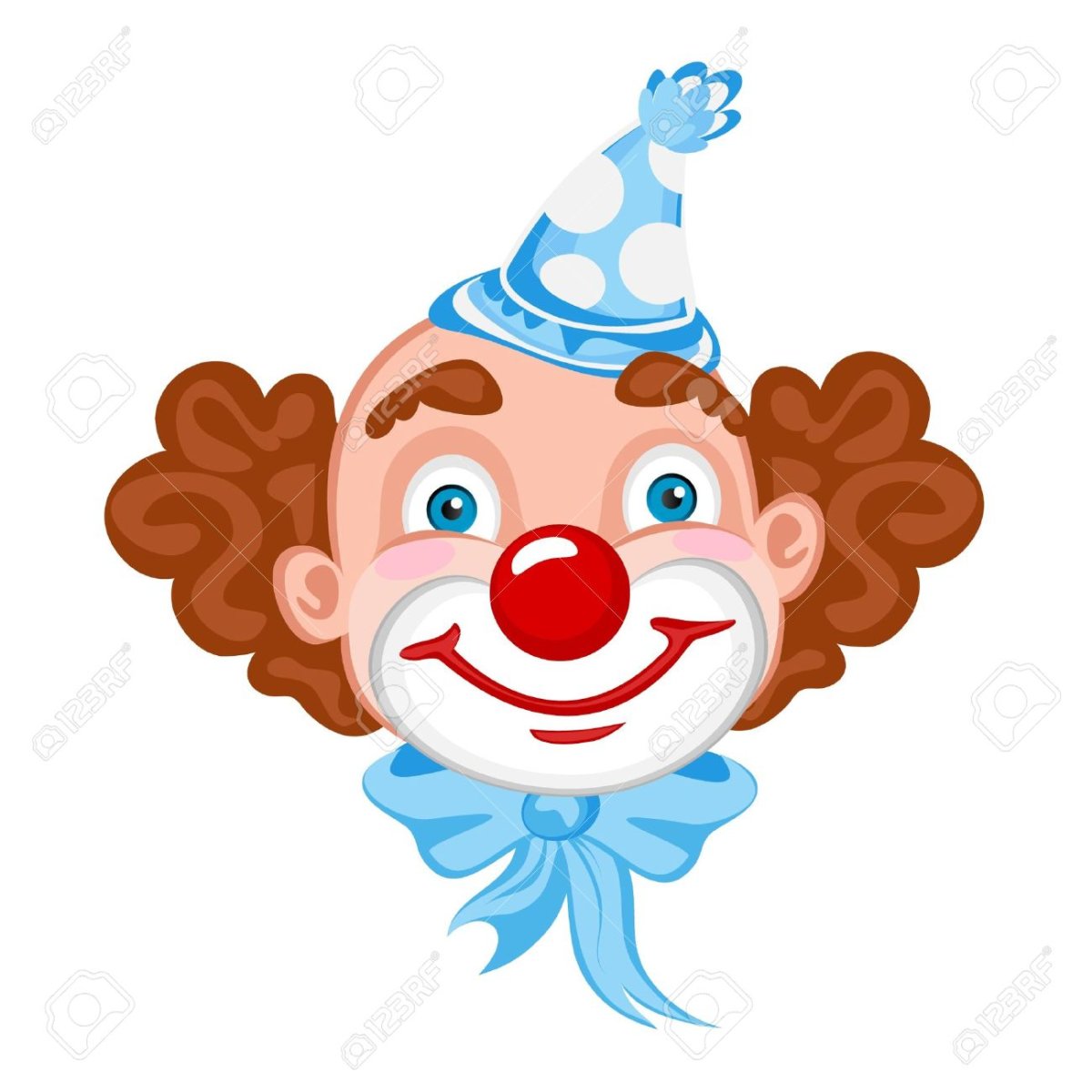 Голова клоуна на белом фоне