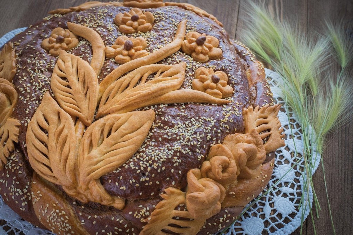 Свадебный каравай золотой Колос