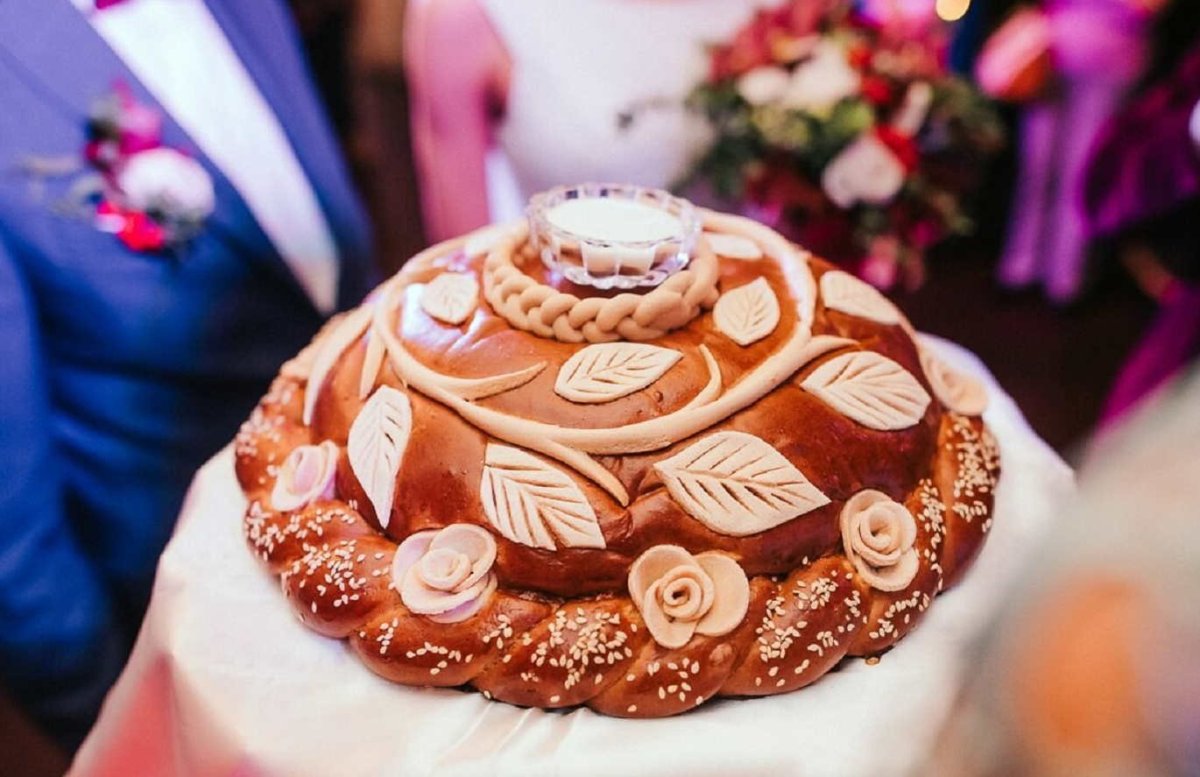 Свадебный каравай золотой Колос
