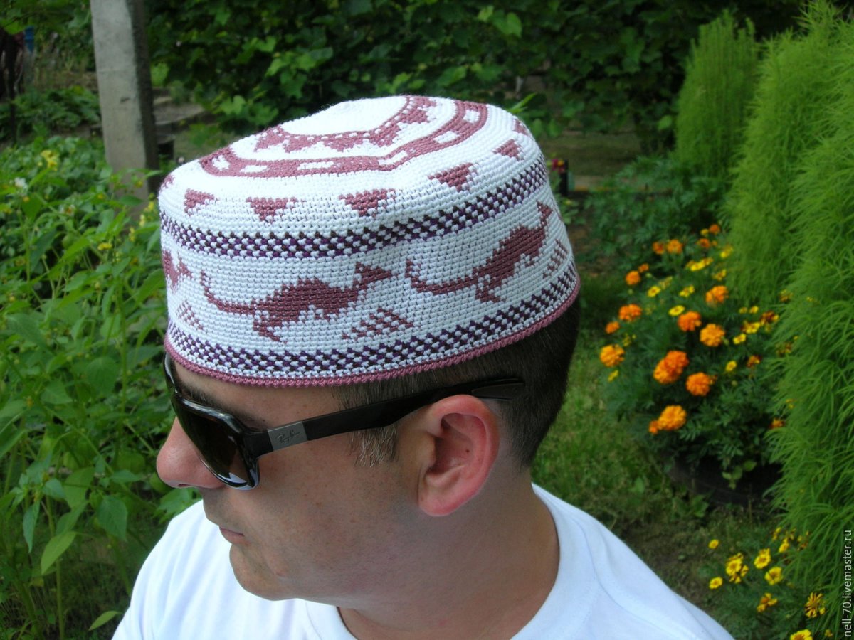 Вязание спицами шапочки тюбетейки