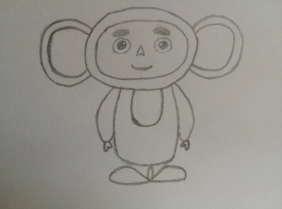 Чебурашка раскраска для детей